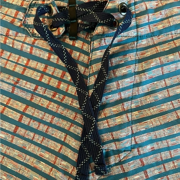 PATAGONIA MEN’S SWIM TRUNKS TEAL AND RUST ABSTRACT PATTERN SIZE 38 - Picture 5 of 12